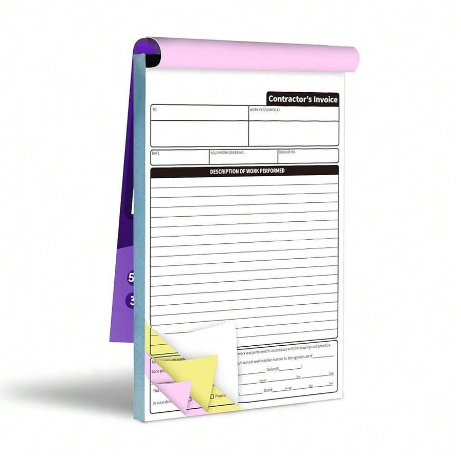 Carbonless Contractor Invoice  - Carbon Copy Book reseña y precio