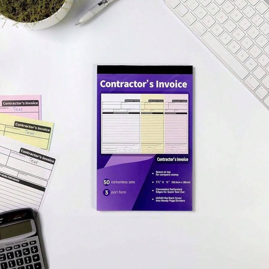 Carbonless Contractor Invoice  - Carbon Copy Book reseña y precio