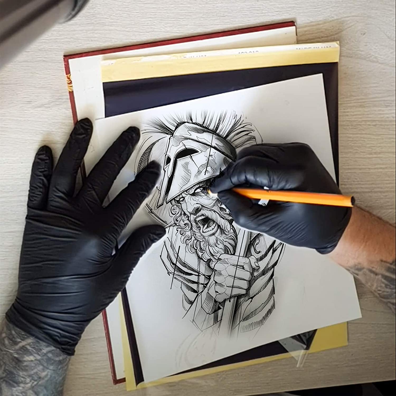 Tattoo Transfer Pape POSEIDON  - Carbon Copy Book reseña y precio