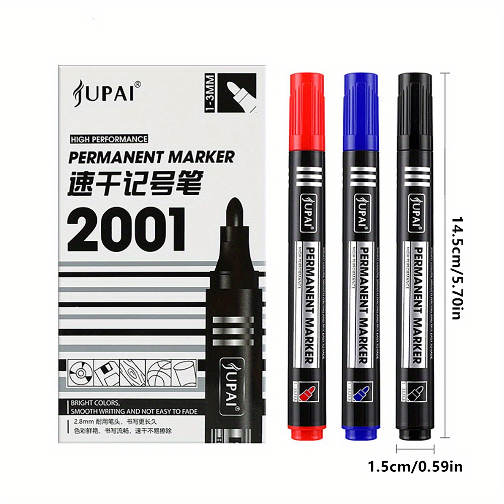 3 Colors Permanent Marker Pens - Ideal Stationery & Office Supply reseña y precio