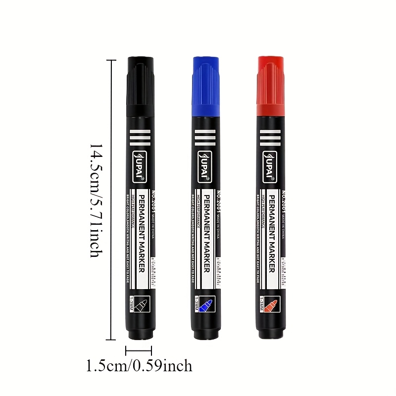 3 Colors Permanent Marker Pens - Ideal Stationery & Office Supply reseña y precio