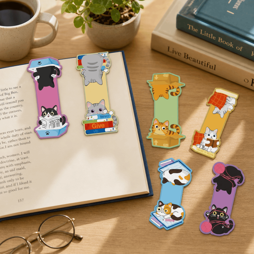 5/6/10pcs Gifts Kitten Shape C - Bookmark Magnetic Clip reseña y precio