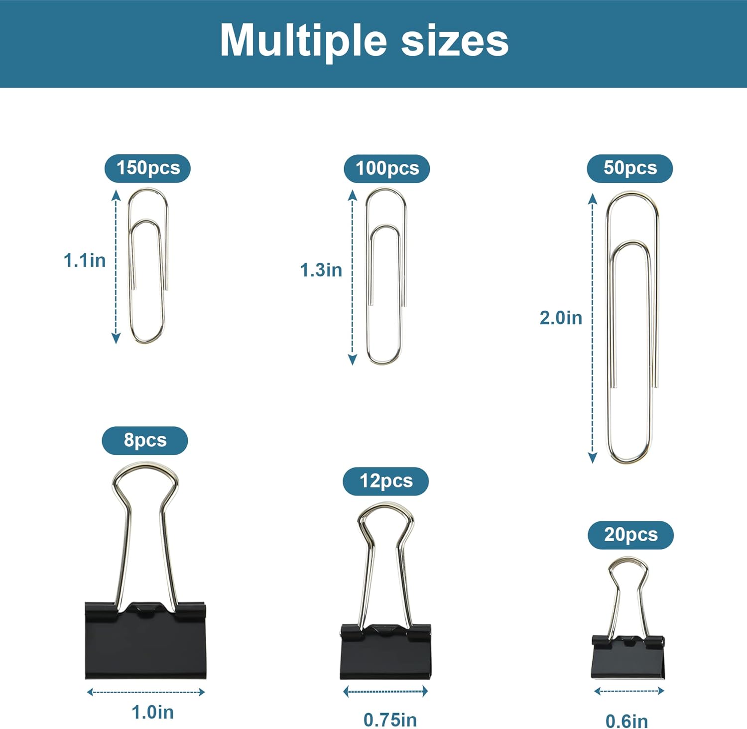 340pcs Binder Clips & Paper Cl - Binder Clip Assorted reseña y precio