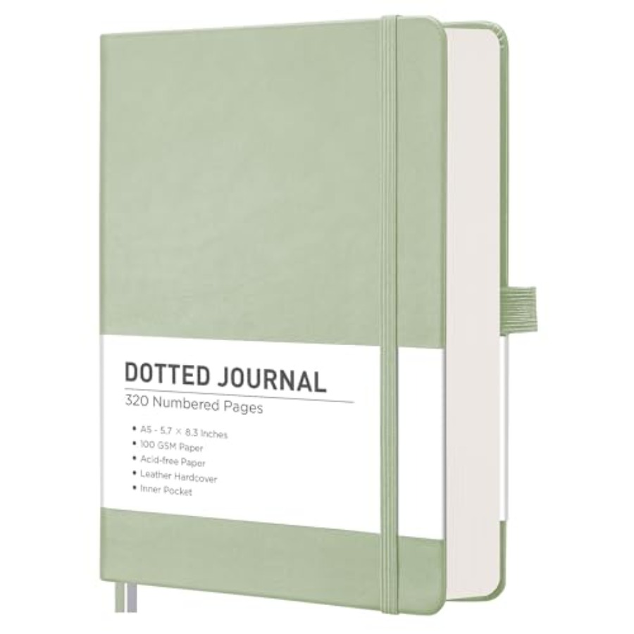Dotted Journal Notebook, 320 N - Journal Leather Hardcover reseña y precio
