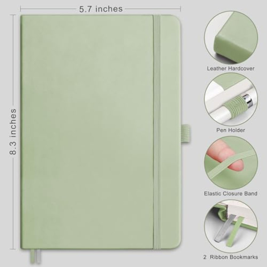 Dotted Journal Notebook, 320 N - Journal Leather Hardcover reseña y precio