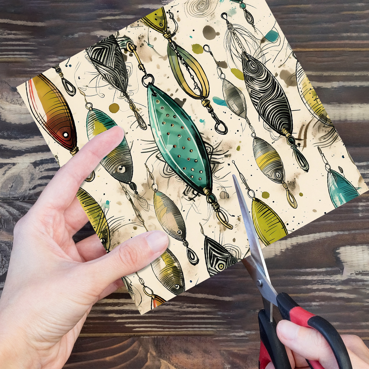 12pcs Vintage Fishing Lure Pat - Cardstock Paper Pack reseña y precio