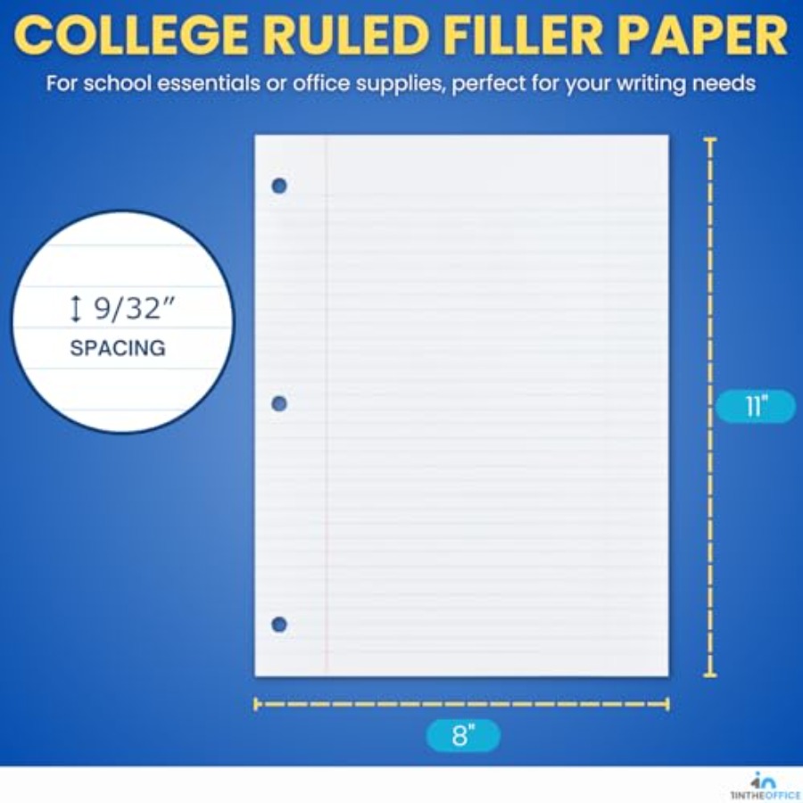 Loose Leaf Paper College Ruled - Paper Punch 3 Hole reseña y precio