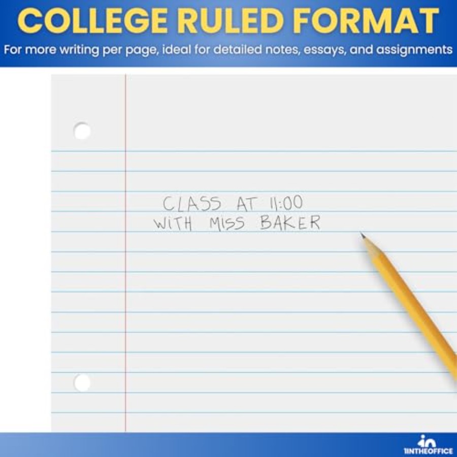 Loose Leaf Paper College Ruled - Paper Punch 3 Hole reseña y precio