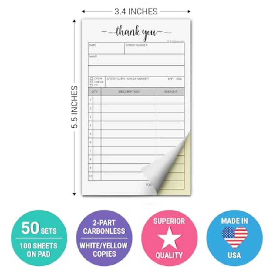 Pad with Carbon Copies for Sma - Carbon Copy Book reseña y precio