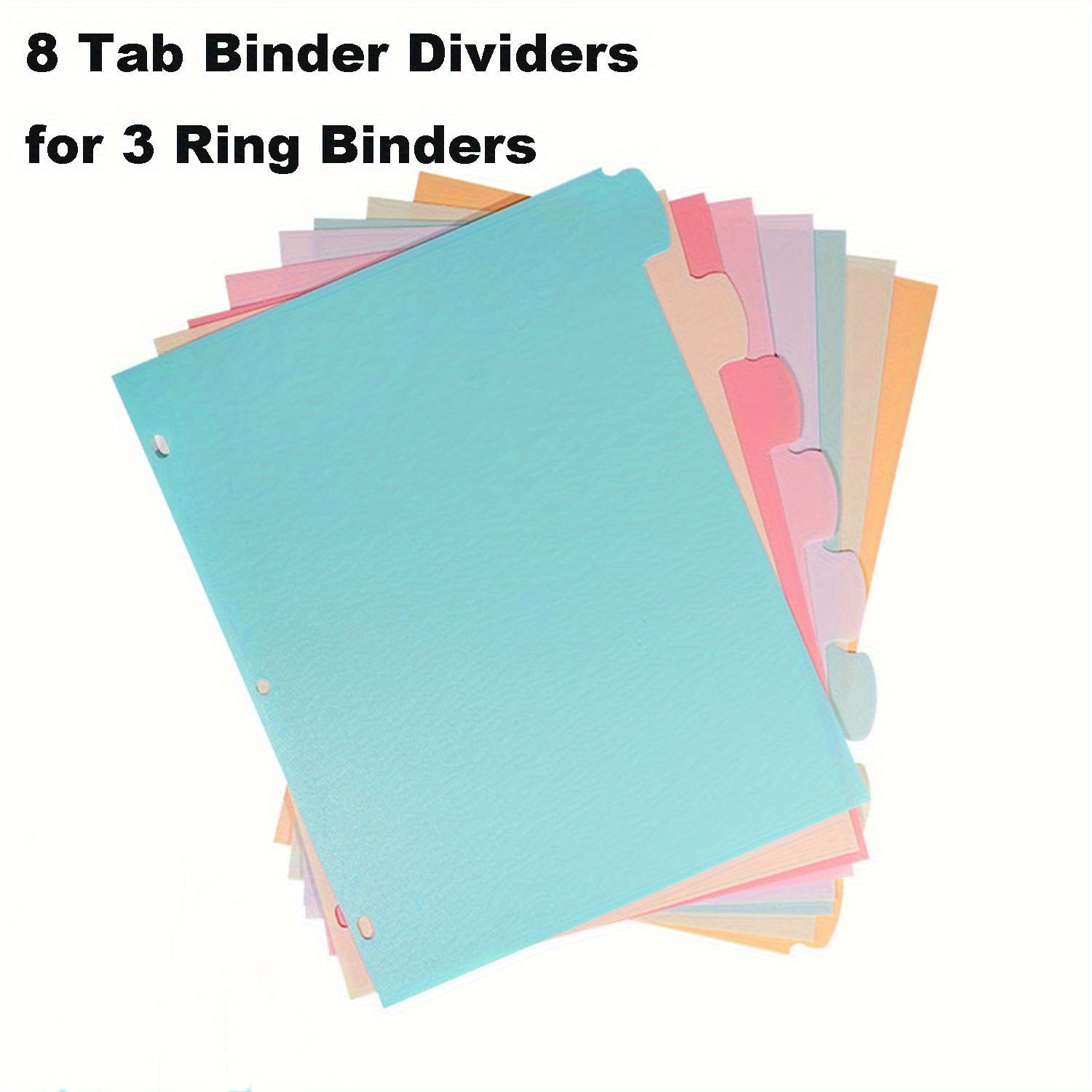 8 Tab Binder Dividers for 3 Ri - Paper Punch 3 Hole reseña y precio