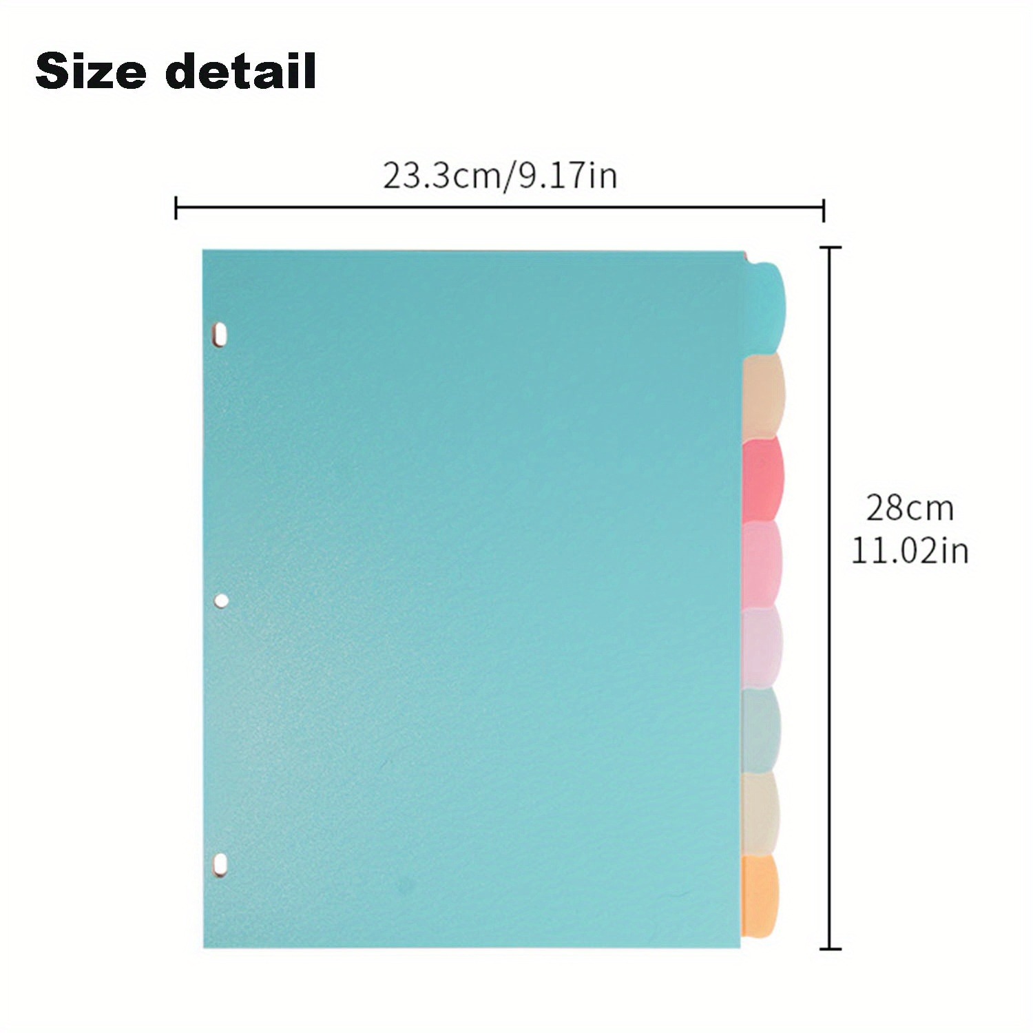 8 Tab Binder Dividers for 3 Ri - Paper Punch 3 Hole reseña y precio