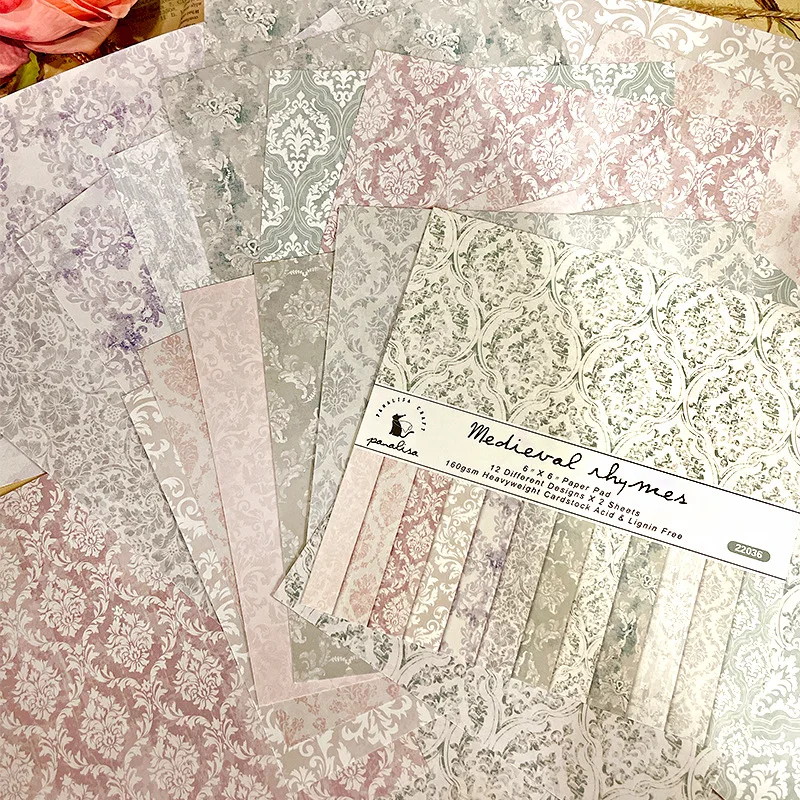 12 Sheet Baroque Pattern Scrap - Cardstock Paper Pack reseña y precio