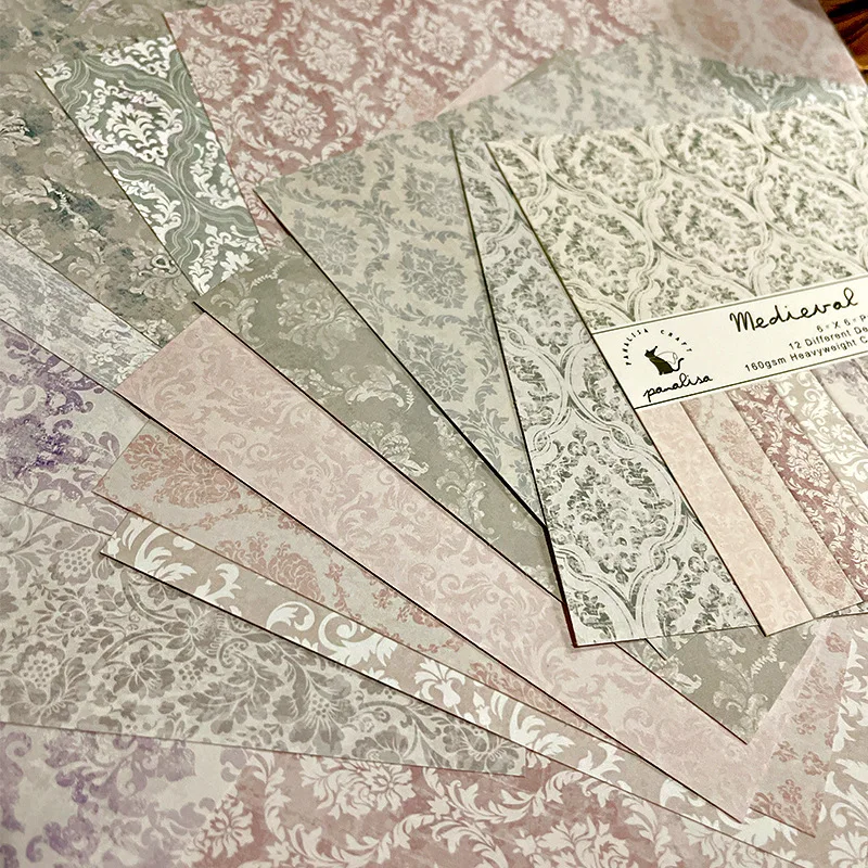 12 Sheet Baroque Pattern Scrap - Cardstock Paper Pack reseña y precio