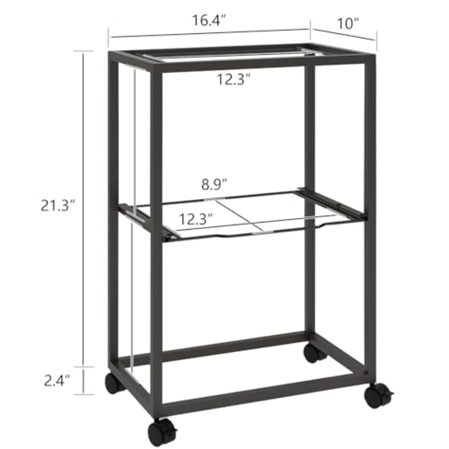 2 Tiers Metal Rolling File Car - File Folder Hanging reseña y precio