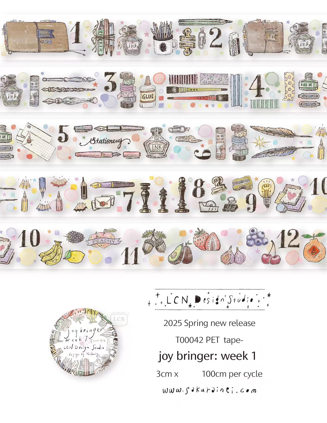 1 Loop LCN Vintage Sticker Clu - Washi Tape Set reseña y precio