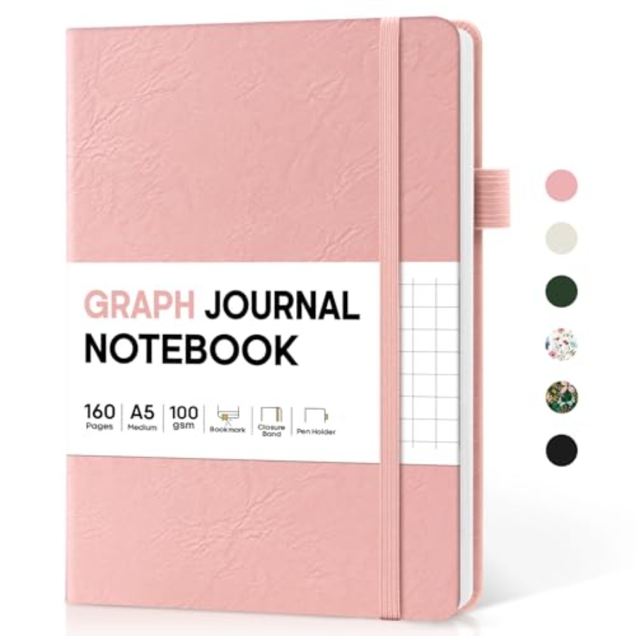A5 Graph Journal Notebook for  - Journal Leather Hardcover reseña y precio