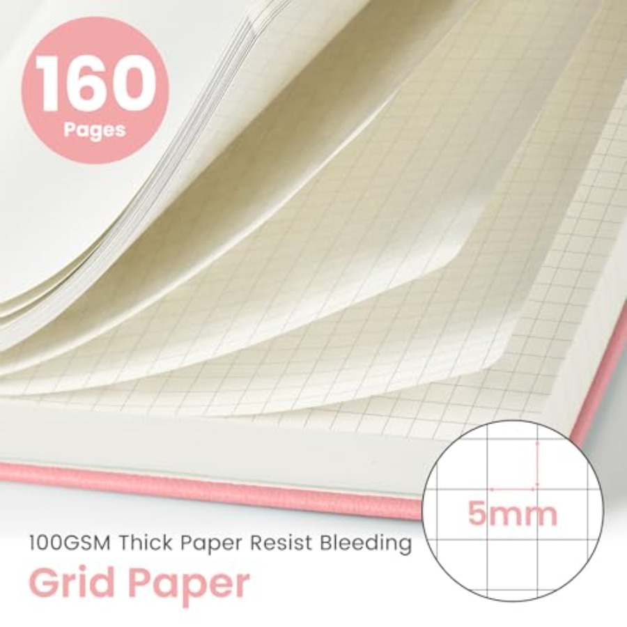 A5 Graph Journal Notebook for  - Journal Leather Hardcover reseña y precio
