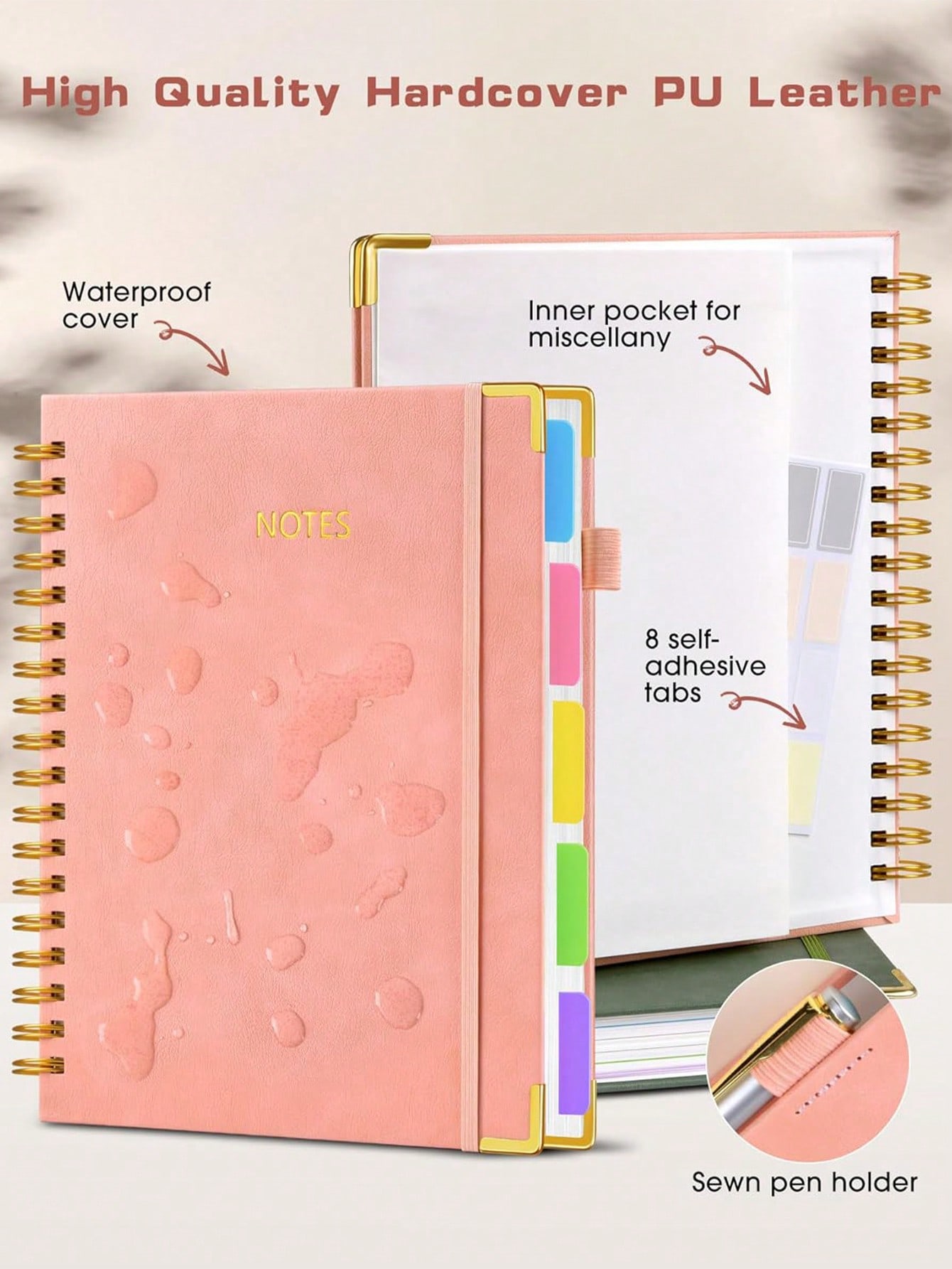 1PC Hardcover Spiral Notebook  - Journal Leather Hardcover reseña y precio