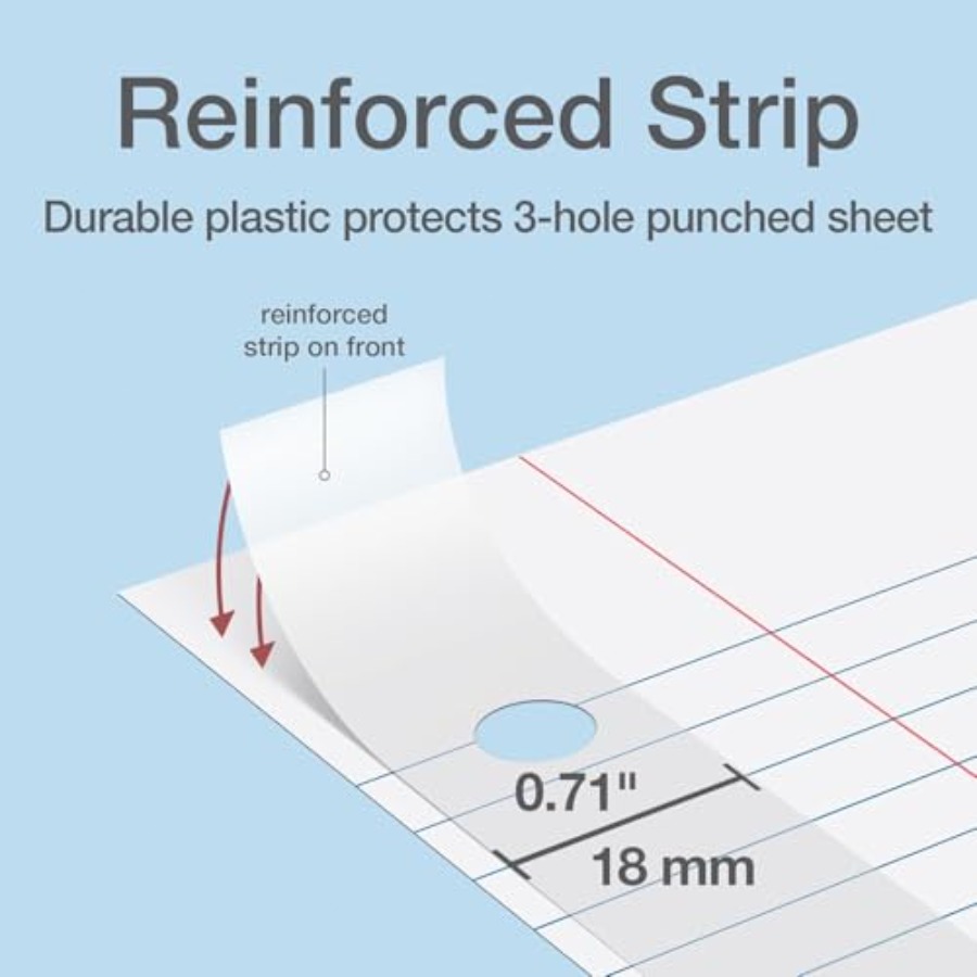 Reinforced Filler Paper, 8.5 x - Paper Punch 3 Hole reseña y precio