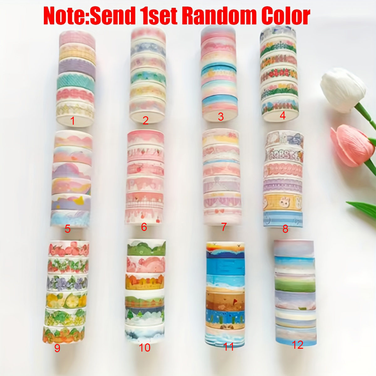6roll/set Random Color Landsca - Washi Tape Set reseña y precio