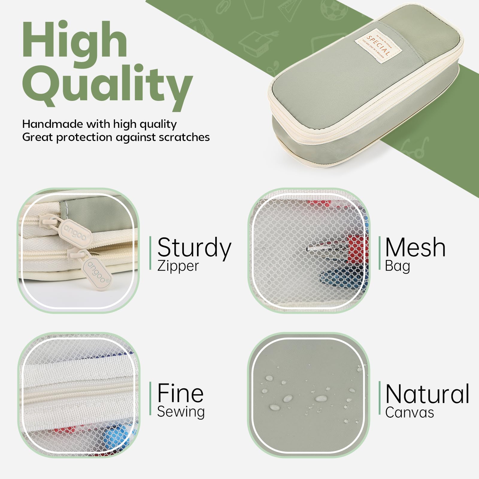Large-capacity green pencil ca - Ideal Stationery & Office Supply reseña y precio