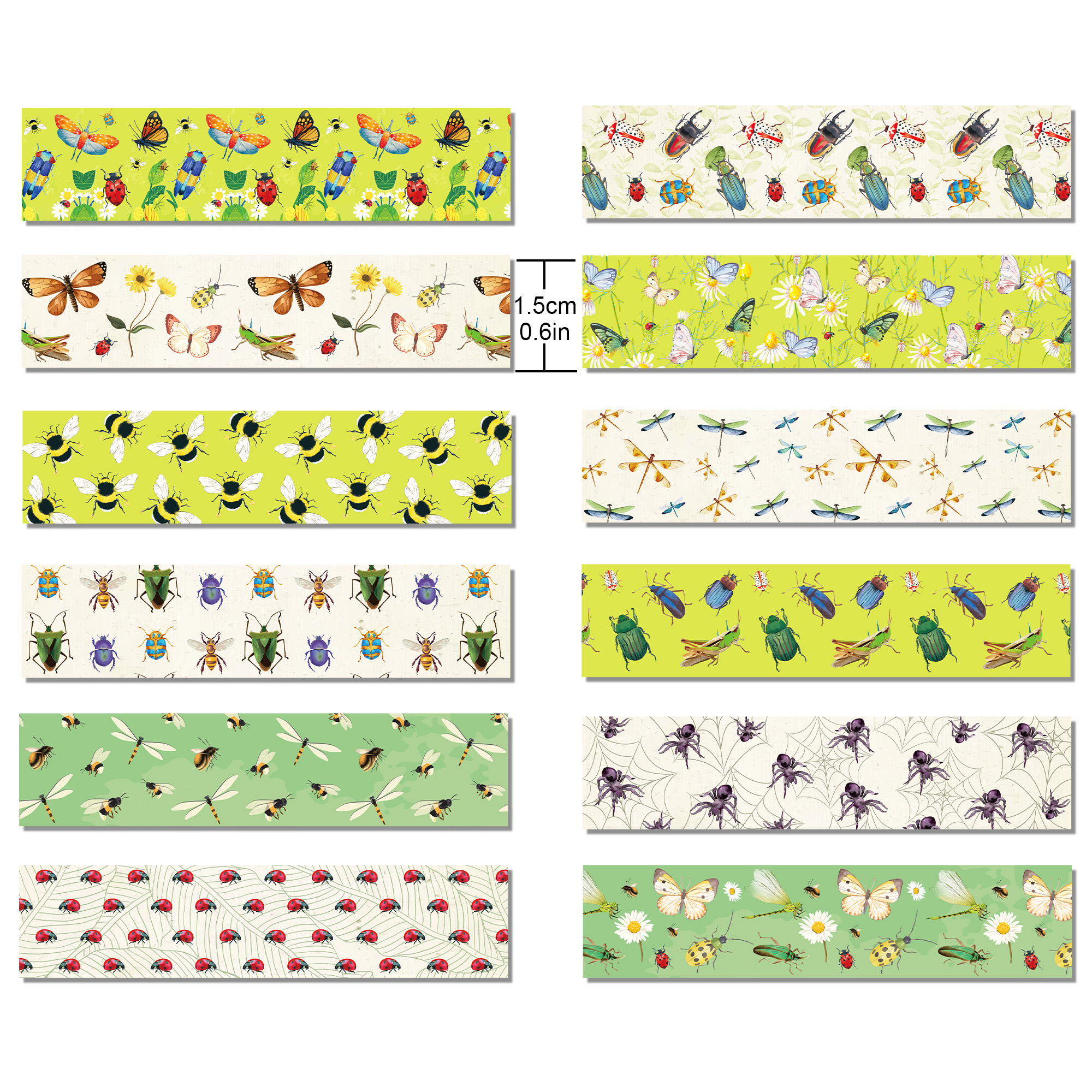 12 Rolls Cartoon Insect Bee Bu - Washi Tape Set reseña y precio
