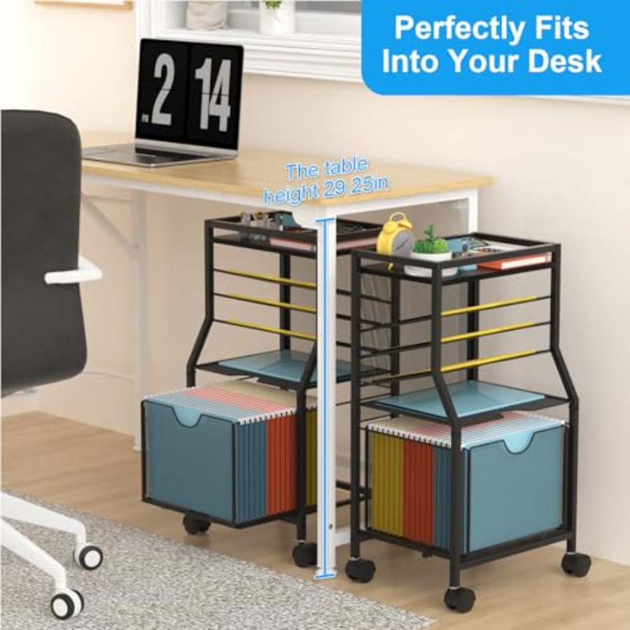 Rolling File Cart 6-Tier Desk  - File Folder Hanging reseña y precio
