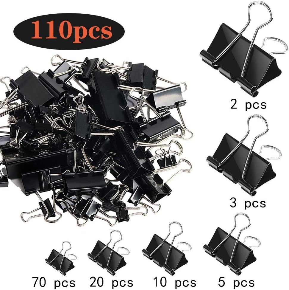 110 PCS Binder Clips Assorted  - Binder Clip Assorted reseña y precio
