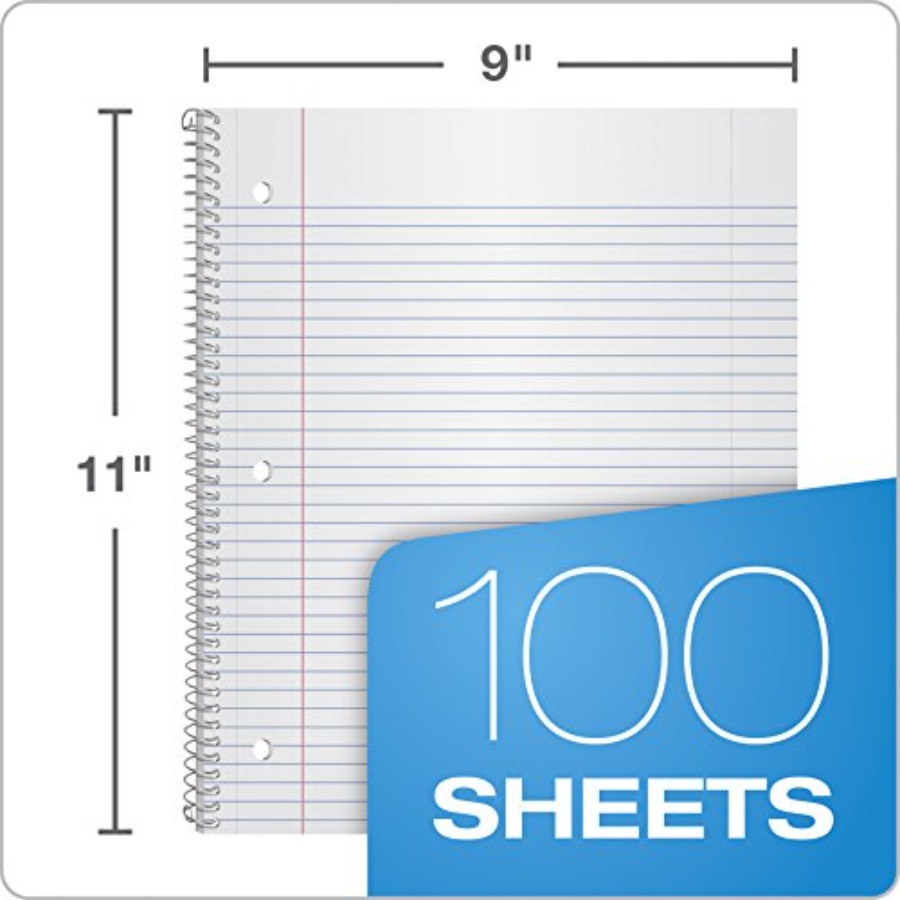 Spiral Notebooks, 1 Subject, C - Paper Punch 3 Hole reseña y precio