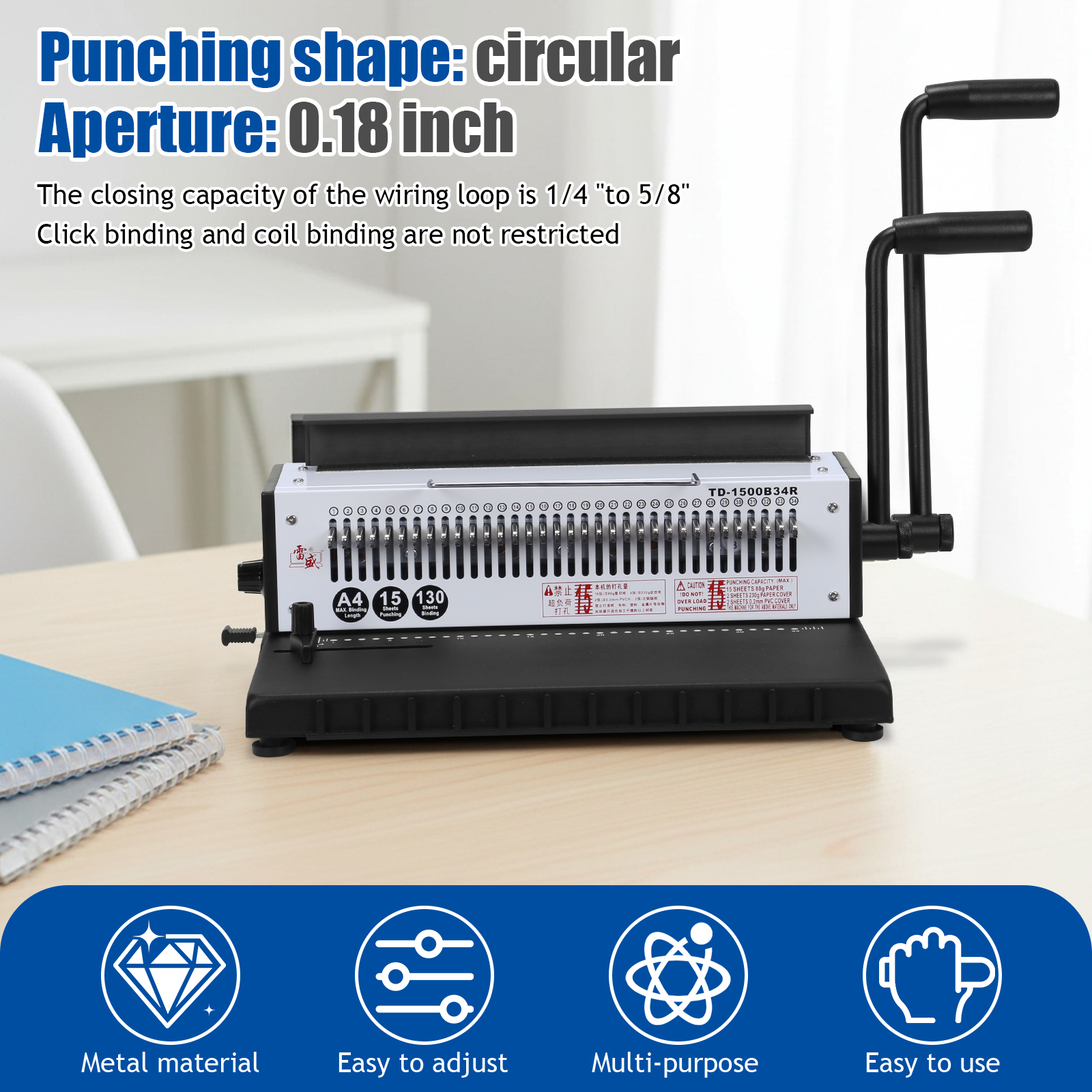 1500B34R Round Hole Binding Ma - Paper Punch 3 Hole reseña y precio